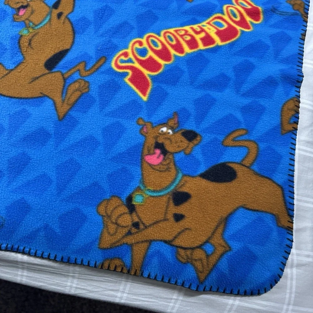 Scooby-Doo Vintage 2003 Fleece Throw Blanket Blue Hanna-Barbera 46x60
